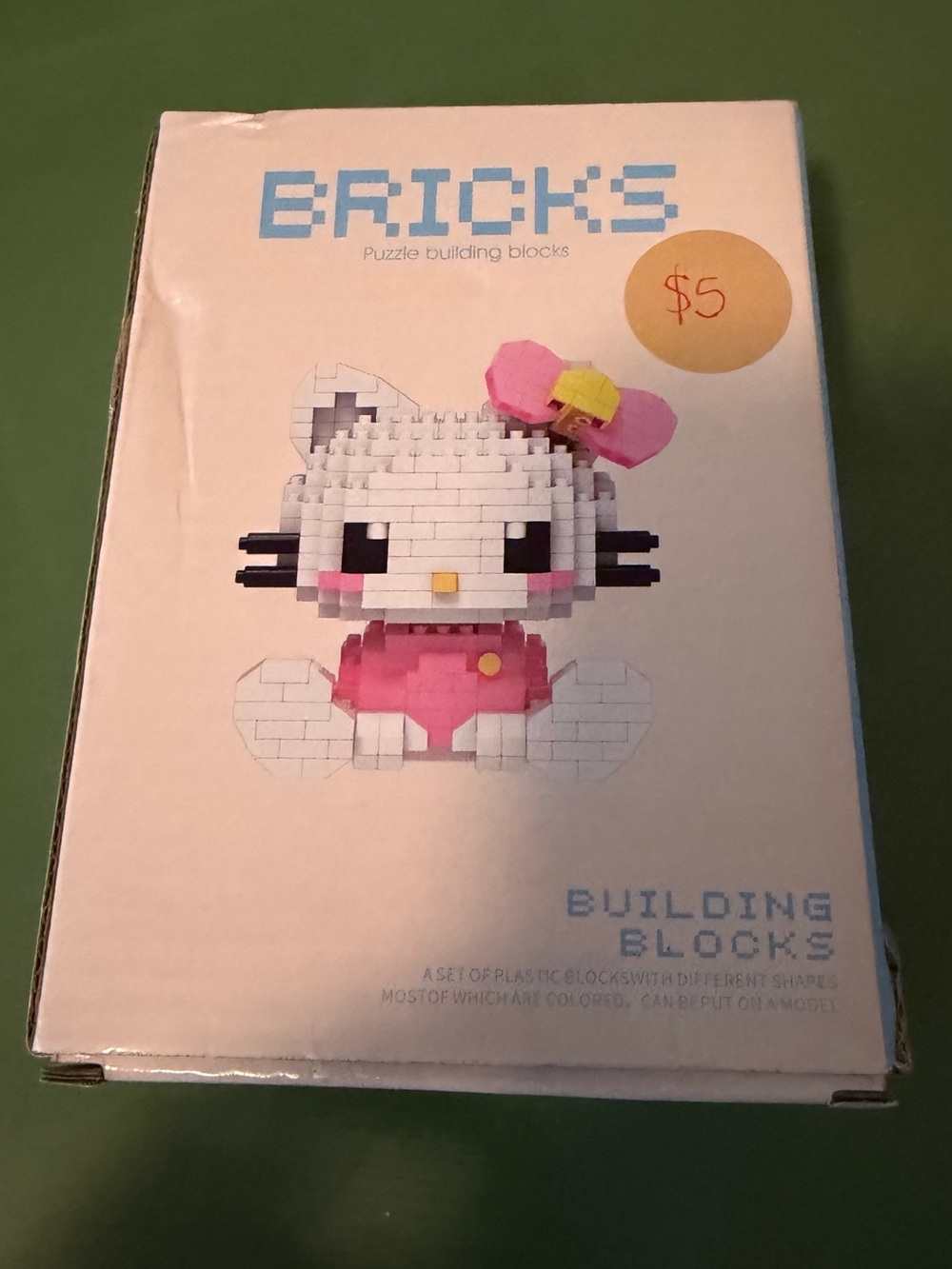 Building Blocks Cute White and Pink Cat Puzzle Toy Hello Kitty